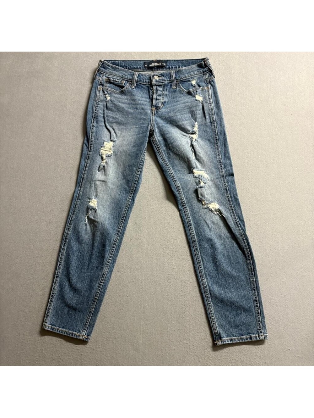 Hollister Vintage Boyfriend Jeans Womens 1 W25 Distressed Blue Denim Stretch